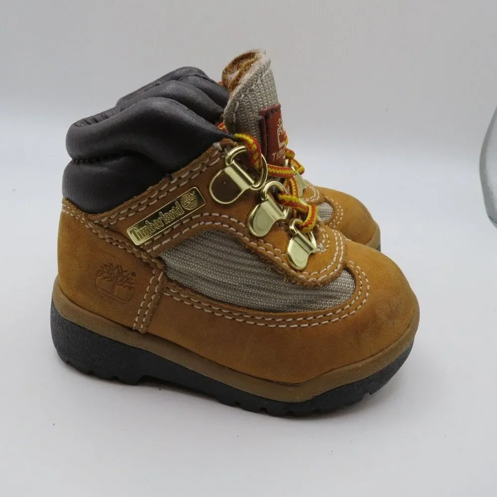 Timberland Toddler Field Tan Nubuck Suede Classic Rugged Boots 15845M Sz 4